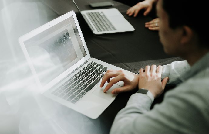 Working through the books on a laptop